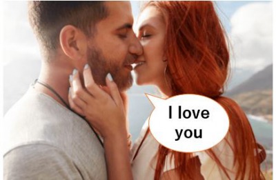 キスするアメリカ人のカップル